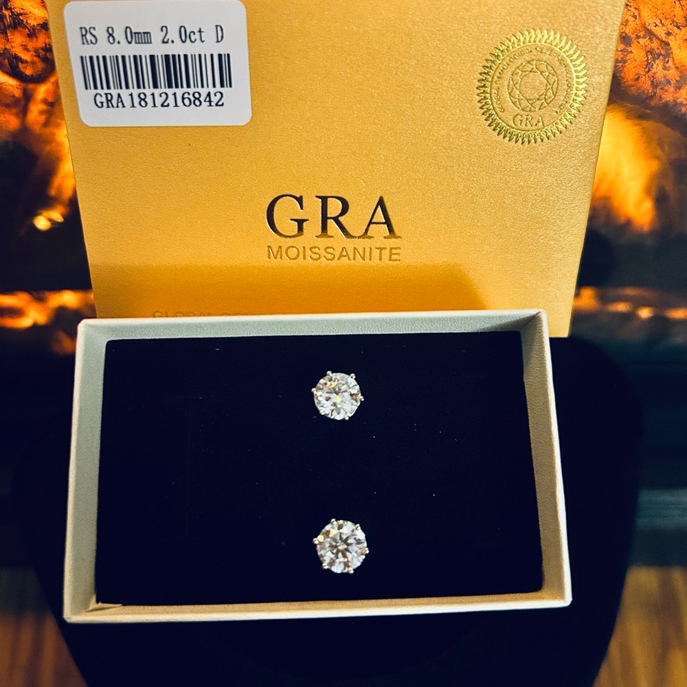 Moissanite Silver Stud Earrings